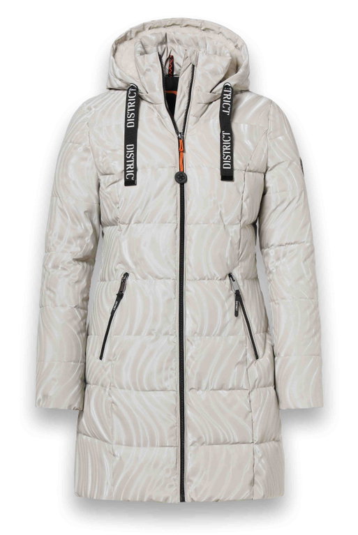 District Winter-Steppmantel Alberta (3D-Print, wasserabweisend) sandbeige Damen