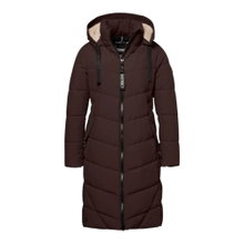 District Winter-Steppmantel Latte (mit Kapuze, warm) chocolatebraun Damen