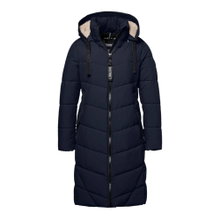 District Winter-Steppmantel Latte (mit Kapuze, warm) navyblau Damen