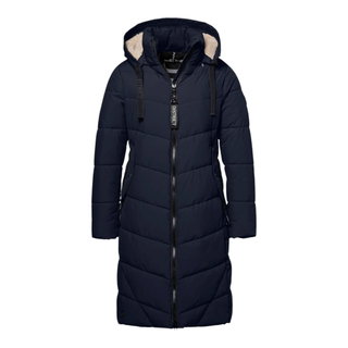 District Winter Padded Coat Latte (with Hood, Warm) Navy Blue Ladies