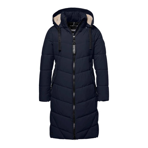 District Winter-Steppmantel Latte (mit Kapuze, warm) navyblau Damen