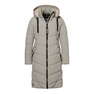 District Winter-Steppmantel Latte (mit Kapuze, warm) taupe Damen