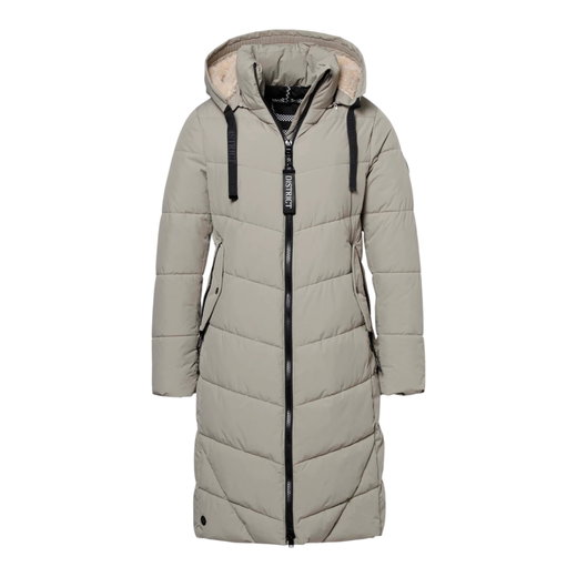District Winter-Steppmantel Latte (mit Kapuze, warm) taupe Damen
