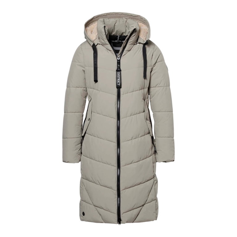 District Winter-Steppmantel Latte (mit Kapuze, warm) taupe Damen