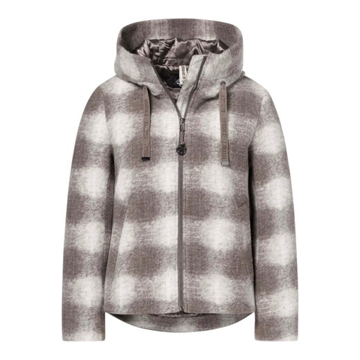 District Winter-Wolljacke Coffee (mit Kapuze, warm) taupe/off white Damen