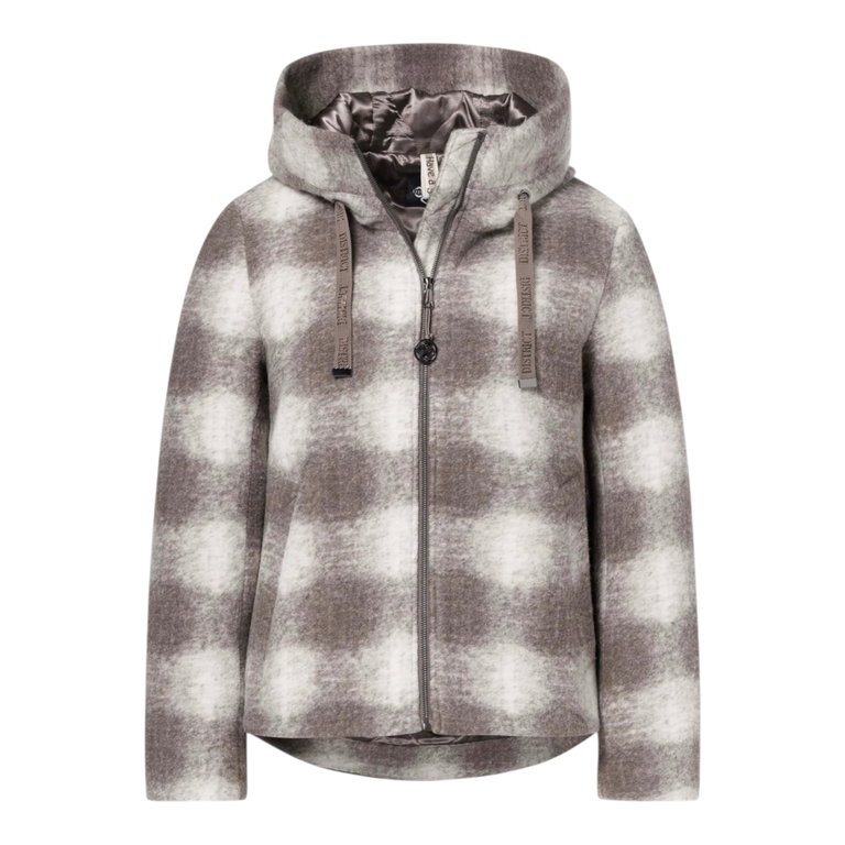 District Winter-Wolljacke Coffee (mit Kapuze, warm) taupe/off white Damen