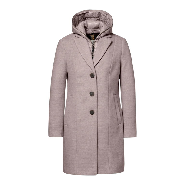 District Winter Coat Sorbet (with hood, warm) beige/taupe ladies
