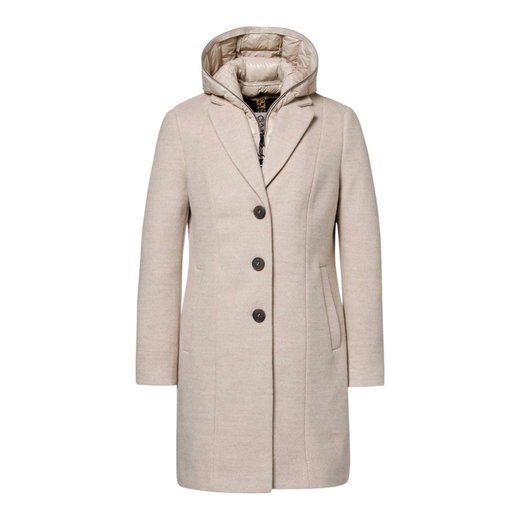 District Winter-Wollmantel Sorbet (mit Kapuze, warm) sandbraun Damen