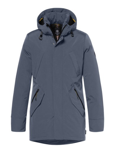 District Winterjacke Winter mit Kapuze (Parka, winddicht, warm) airforce blau Herren