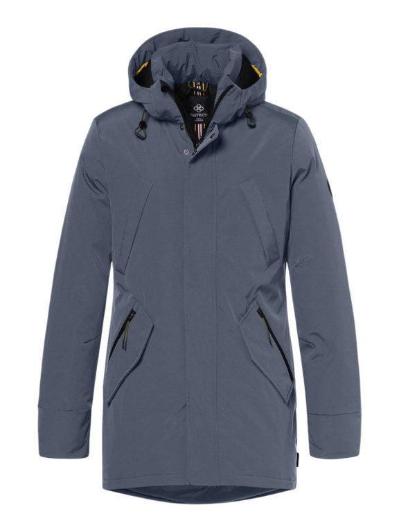 District Winterjacke Winter mit Kapuze (Parka, winddicht, warm) airforce blau Herren