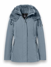 District Winterjacke Eclipse mit Kapuze (Mantel, winddicht, wasserabweisend) mineralblau Damen