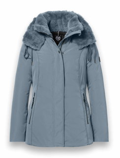 District Winterjacke Eclipse mit Kapuze (Mantel, winddicht, wasserabweisend) mineralblau Damen