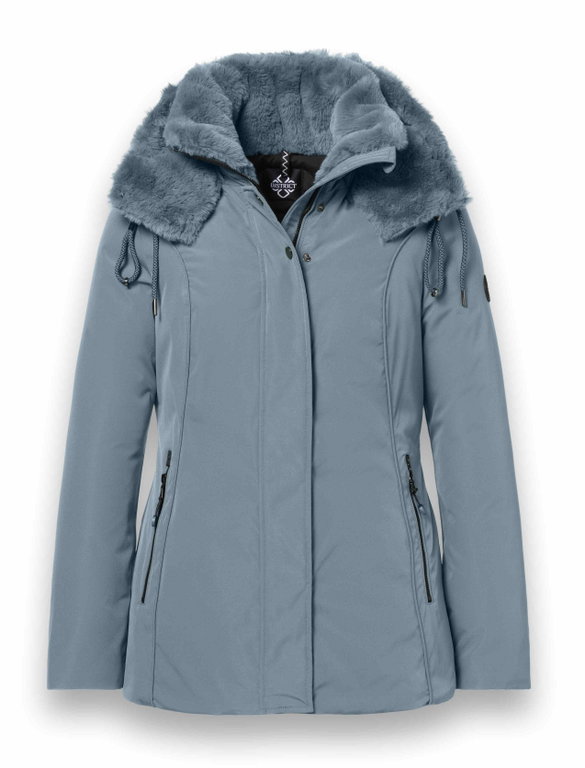 District Winterjacke Eclipse mit Kapuze (Mantel, winddicht, wasserabweisend) mineralblau Damen