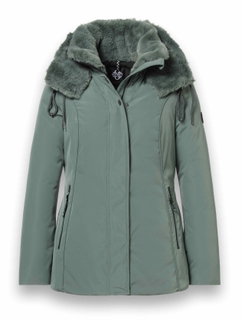 District Winterjacke Eclipse mit Kapuze (Mantel, winddicht, wasserabweisend) olivegrün Damen