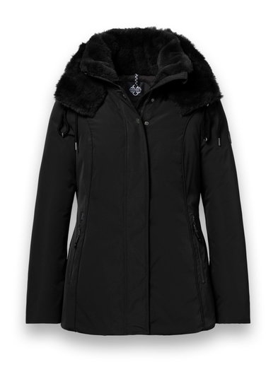 District Winterjacke Eclipse mit Kapuze (Mantel, winddicht, wasserabweisend) schwarz Damen