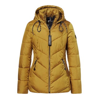 District Winterjacke Flat White (mit Kapuze, warm) mustardgelb Damen