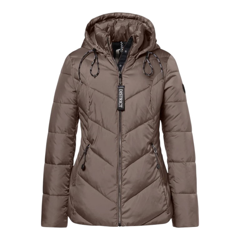 District Winterjacke Flat White (mit Kapuze, warm) taupebraun Damen