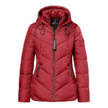 District Winterjacke Flat White (mit Kapuze, warm) rot Damen