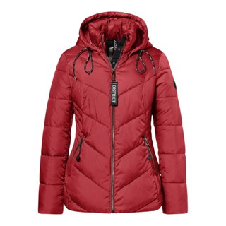 District Winterjacke Flat White (mit Kapuze, warm) rot Damen