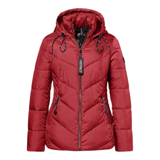 District Winterjacke Flat White (mit Kapuze, warm) rot Damen