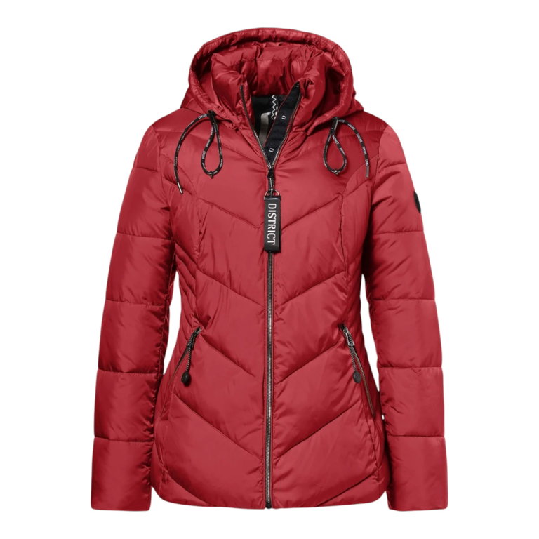 District Winterjacke Flat White (mit Kapuze, warm) rot Damen