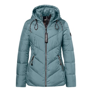 District Winterjacke Flat White (mit Kapuze, warm) mineralblau Damen