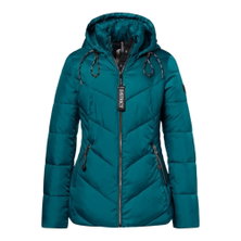 District Winterjacke Flat White (mit Kapuze, warm) pacificblau Damen