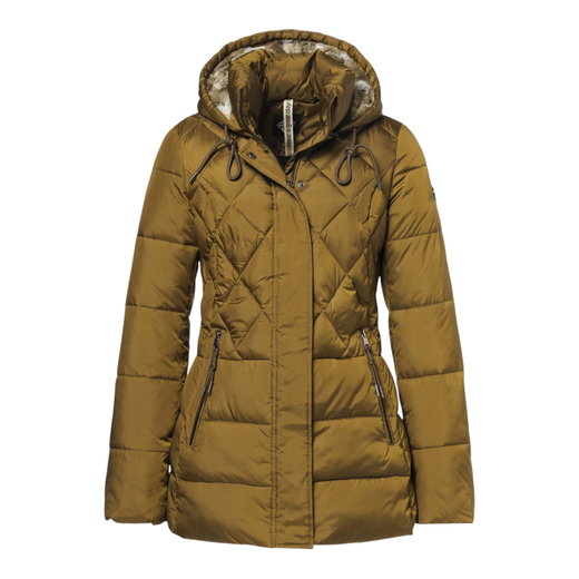 District Winterjacke Macaron (mit Kapuze, gefüttert) mustardgelb Damen