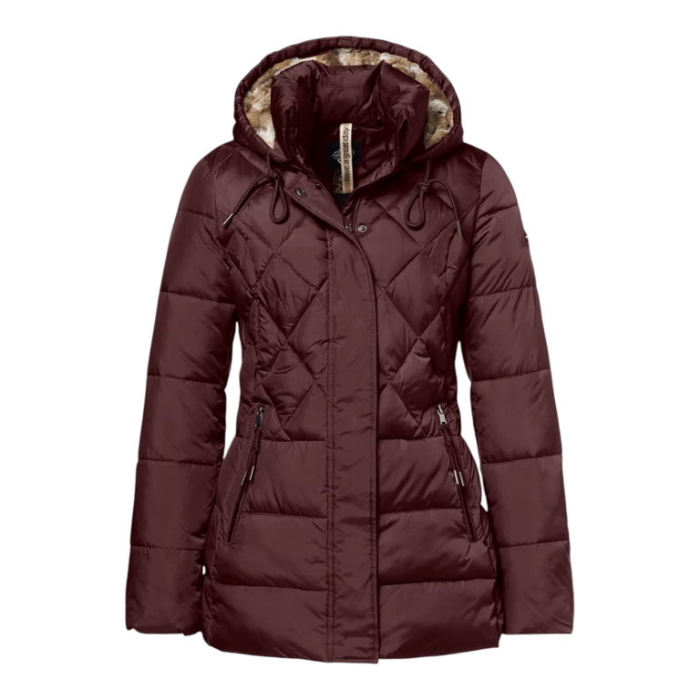 District Winterjacke Macaron (mit Kapuze, gefüttert) burgundrot Damen