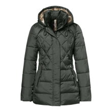 District Winterjacke Macaron (mit Kapuze, gefüttert) dunkelgrün Damen