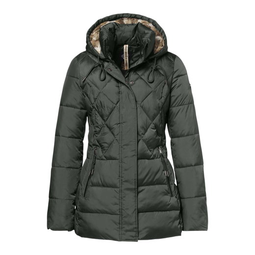 District Winterjacke Macaron (mit Kapuze, gefüttert) dunkelgrün Damen