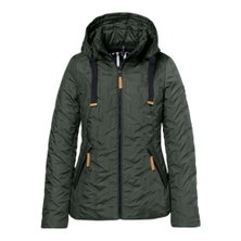 District Winter Jacket Truffle (removable hood) dark green ladies
