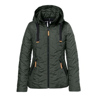 District Winter Jacket Truffle (removable hood) dark green ladies