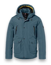 District Winterjacke Wolf mit Kapuze (winddicht, leichte wattierung, warm) stahlblau Herren