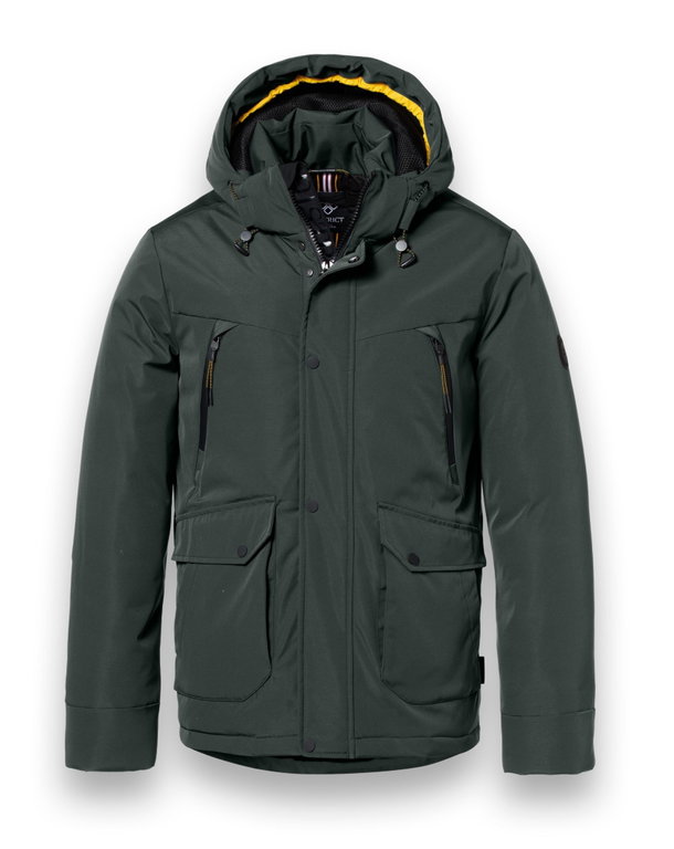 District Winterjacke Wolf mit Kapuze (winddicht, leichte wattierung, warm) forrestgrün Herren