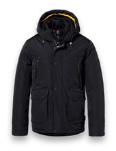 District Winterjacke Wolf mit Kapuze (winddicht, leichte wattierung, warm) schwarz Herren