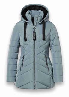 District Winterjacke Workout mit Kapuze (Mantel, wasserabweisend) mineralblau Damen