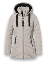 District Winterjacke Workout mit Kapuze (Mantel, wasserabweisend) beige Damen