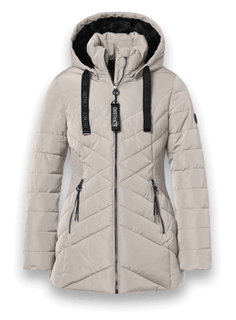 District Winterjacke Workout mit Kapuze (Mantel, wasserabweisend) beige Damen