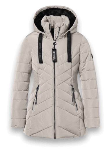 District Winterjacke Workout mit Kapuze (Mantel, wasserabweisend) beige Damen