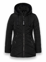 District Winterjacke Workout mit Kapuze (Mantel, wasserabweisend) schwarz Damen