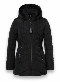 District Winterjacke Workout mit Kapuze (Mantel, wasserabweisend) schwarz Damen