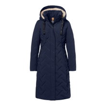 District Wintermantel Cappuccino (mit Kapuze, warm) navyblau Damen