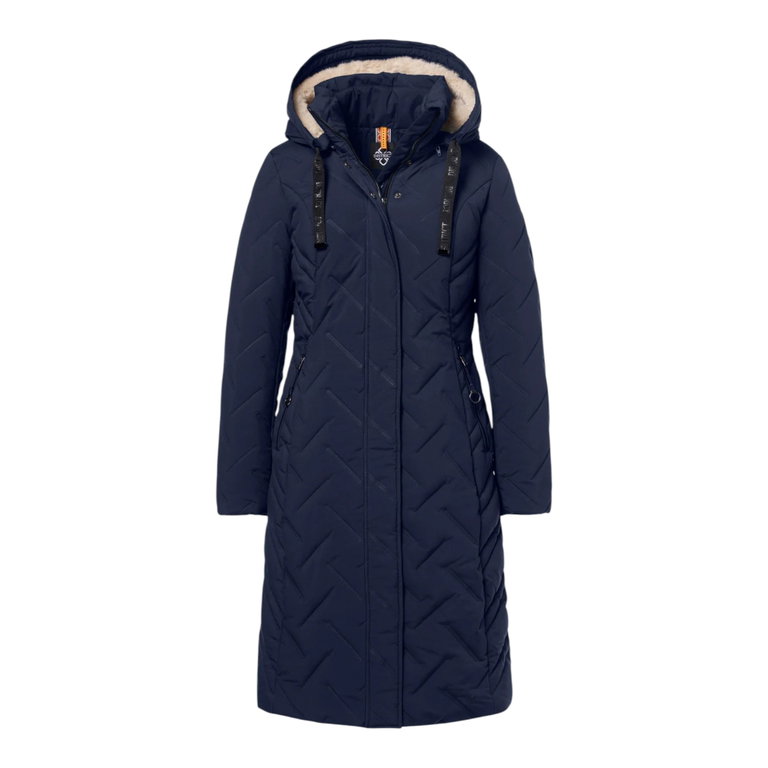 District Winter Coat Cappuccino (with hood, warm) navy blue ladies