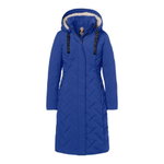 District Winter Coat Cappuccino (with hood, warm) cobalt blue ladies