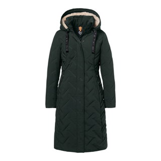 District Winter Coat Cappuccino (with hood, warm) dark green ladies