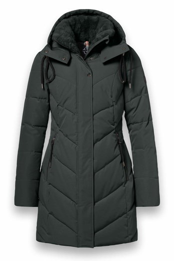 District Wintermantel Zodiac (mit Kapuze, warm, wasserabweisend) dunkelgrau Damen