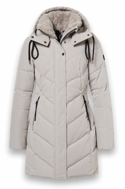 District Wintermantel Zodiac (mit Kapuze, warm, wasserabweisend) beige Damen