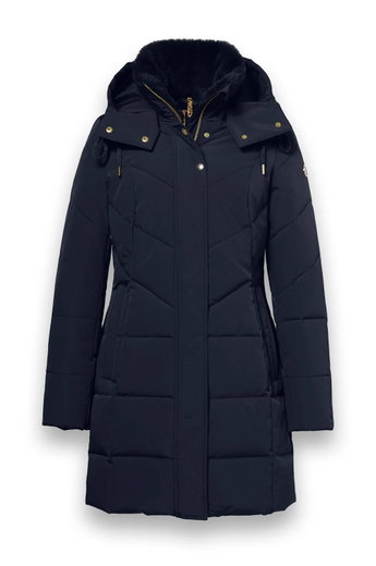 District Winter Coat Affogato (with hood, warm, windproof) navy blue ladies