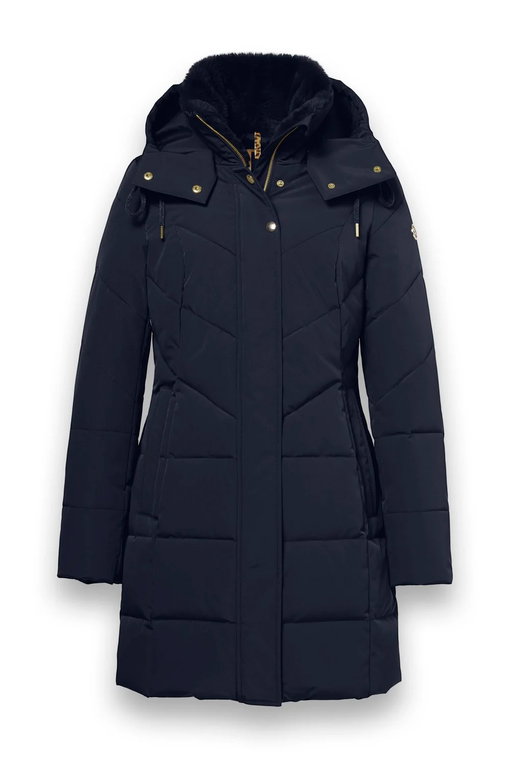 District Winter Coat Affogato (with hood, warm, windproof) navy blue ladies